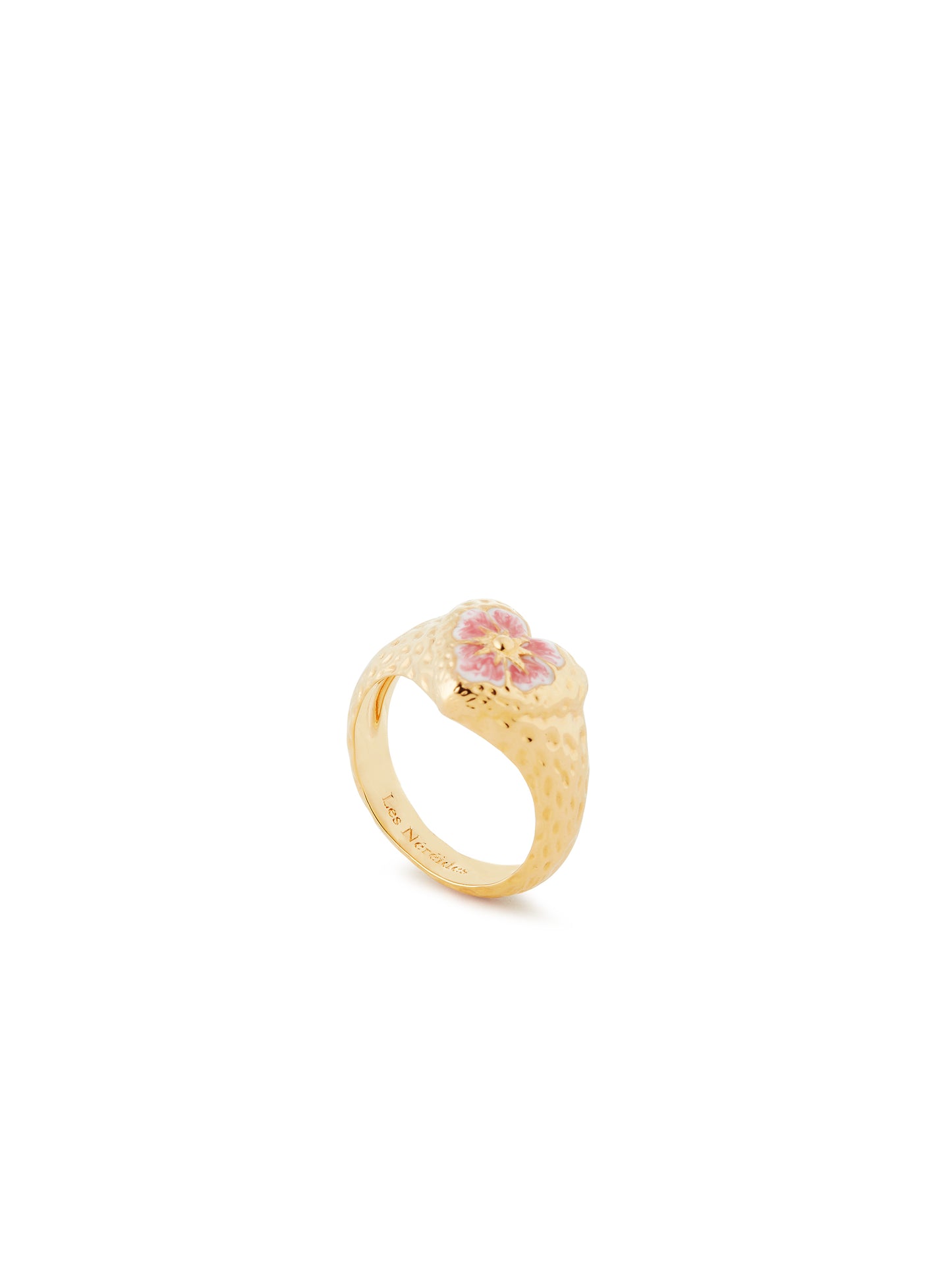 Heart And Pansy Flower Cocktail Ring | AUPS6021