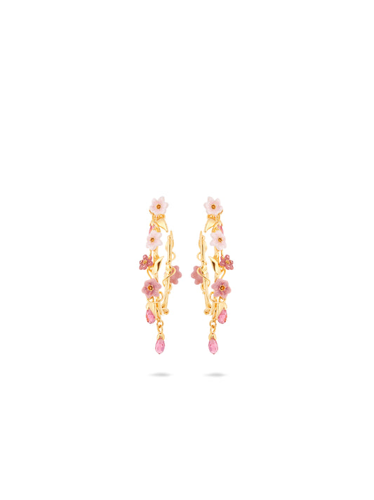 Pink Jasmine Flower Hoop Earrings | AUSP1061