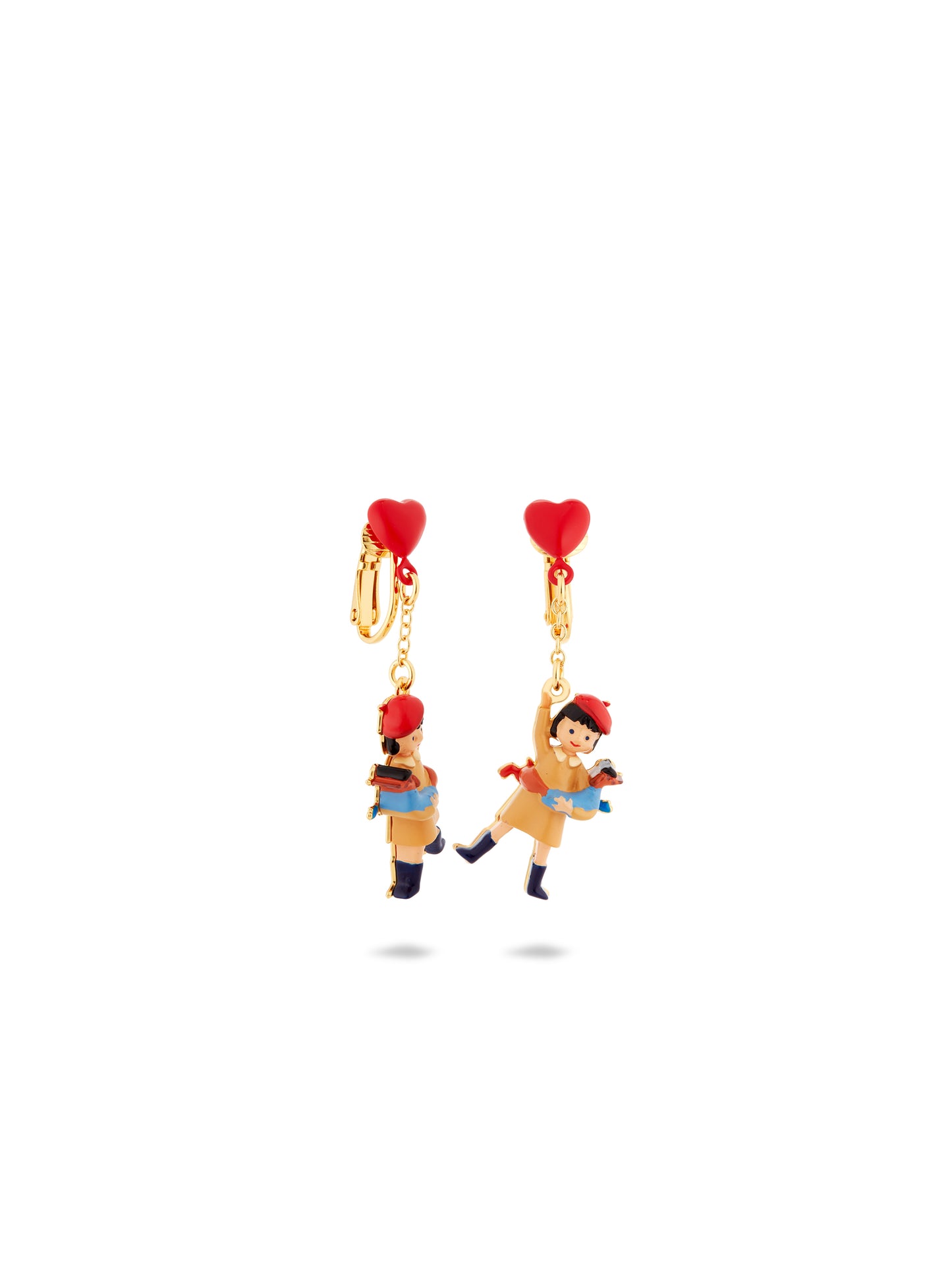 Little Girl, Dachshund And Inflatable Heart Balloon Earrings | AUTO1051