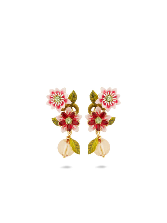 Passion Flower And Glass Bead Earrings | AUVI1011