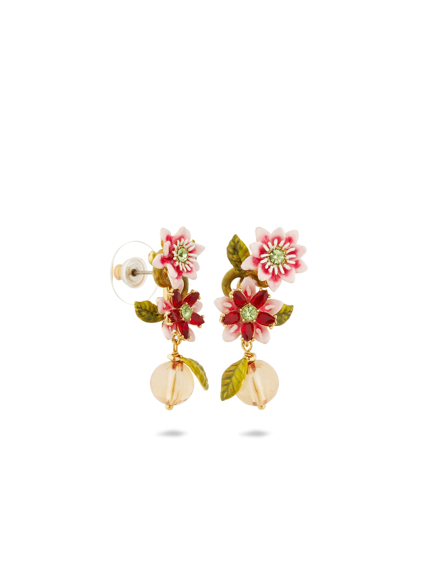 Passion Flower And Glass Bead Earrings | AUVI1011