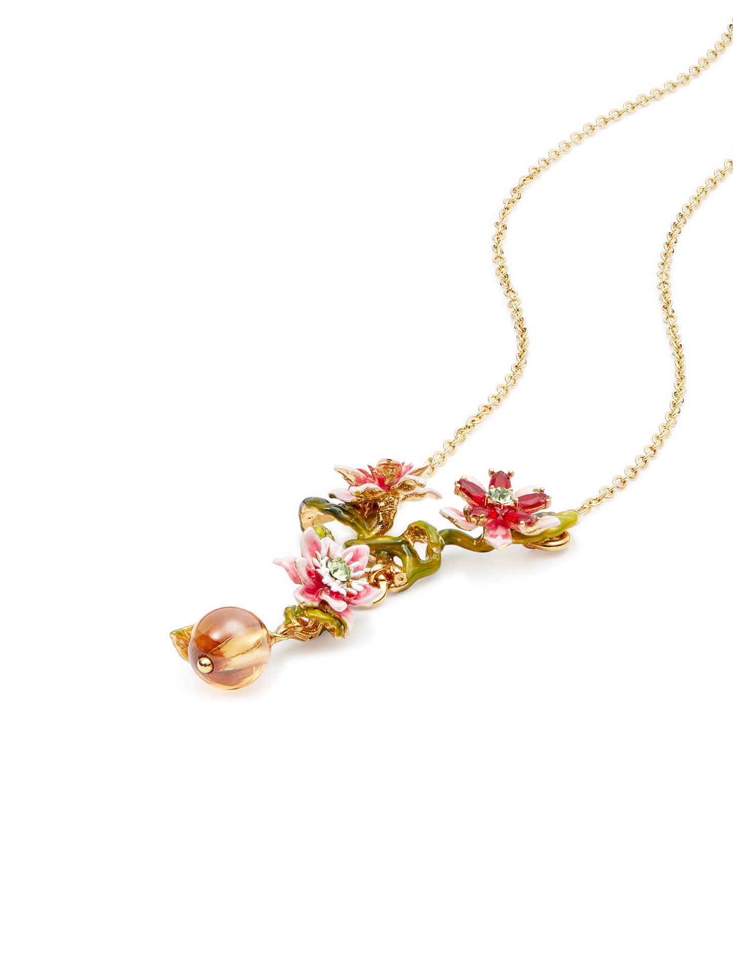 Passion Flower And Glass Bead Necklace | AUVI3021