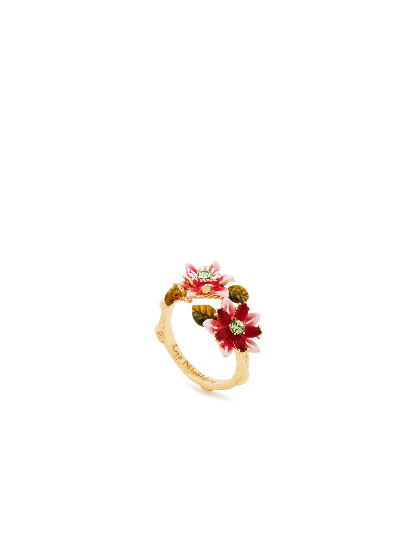 Passion Flower And Glass Flower Adjustable Ring | AUVI6011