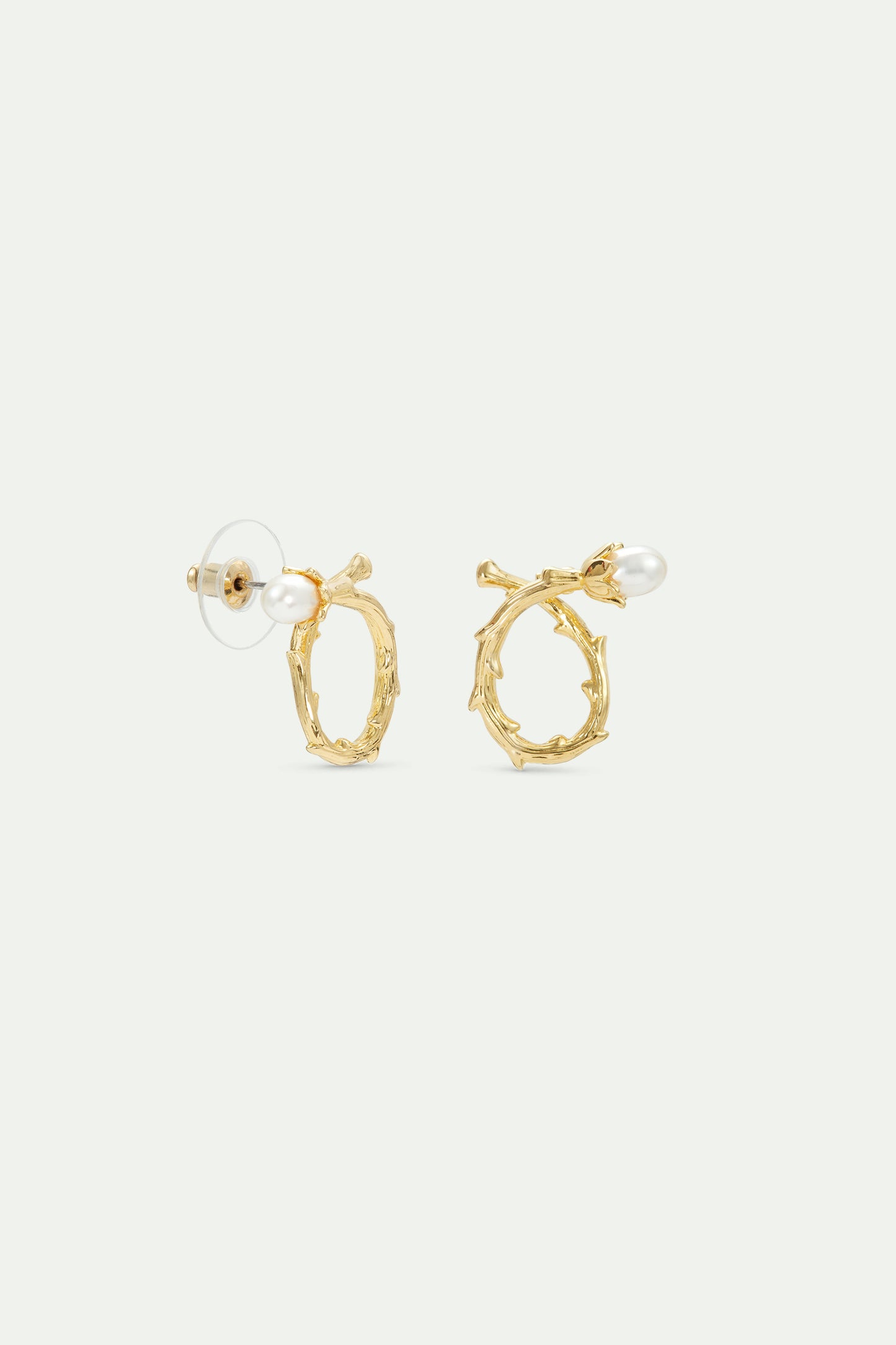 Twisted Post Golden Hoop Earrings | AVPE1021