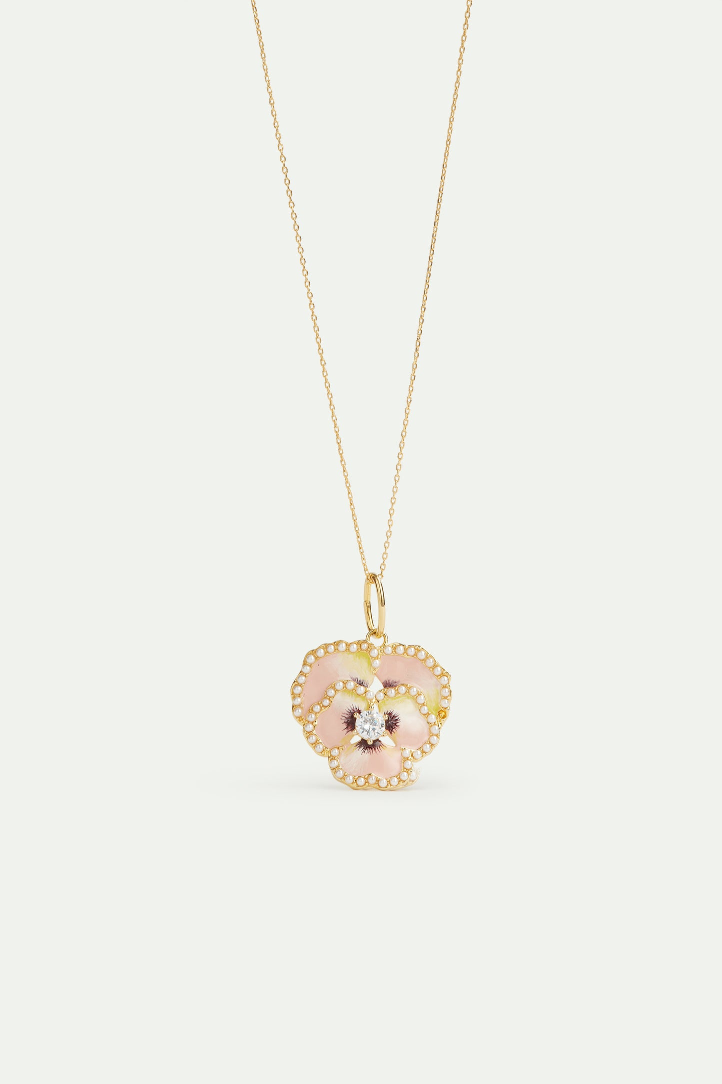 Pink Pansy Flower Pendant, Comfort And Gentleness | AVPE4051