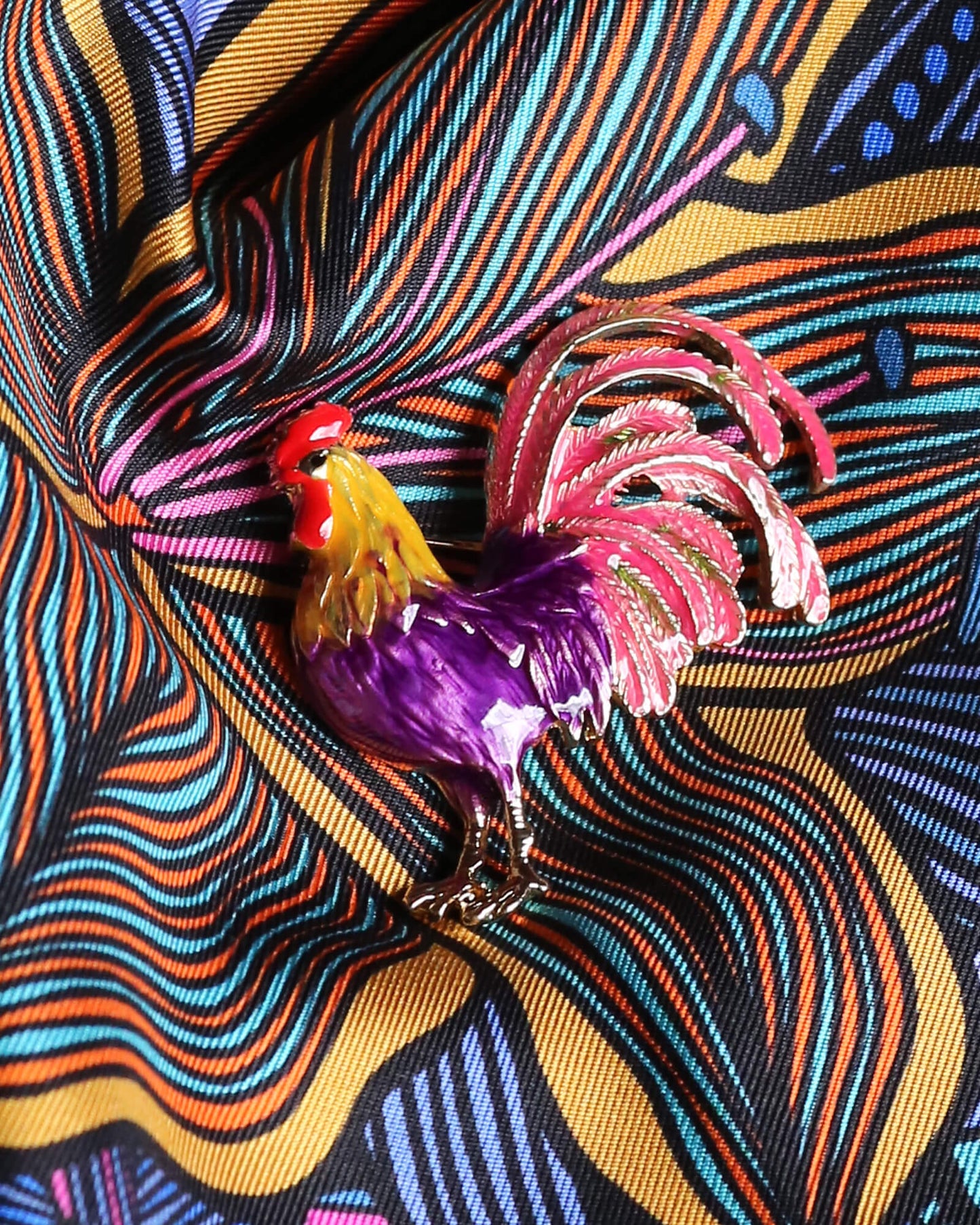 Rooster Enamel Pin- Purple