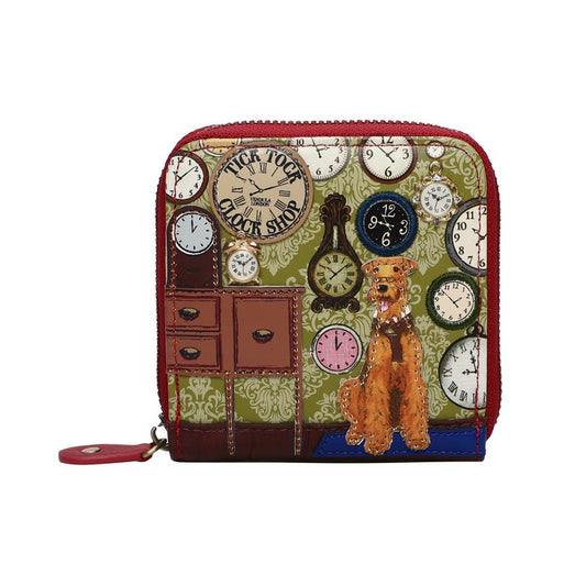 Tick Tock Clock Shop Square Wallet