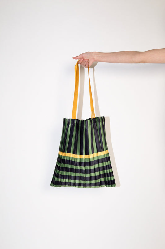 Ravello Green Satin Pleated Bag