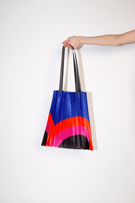 Rainbow Satin Pleated Bag