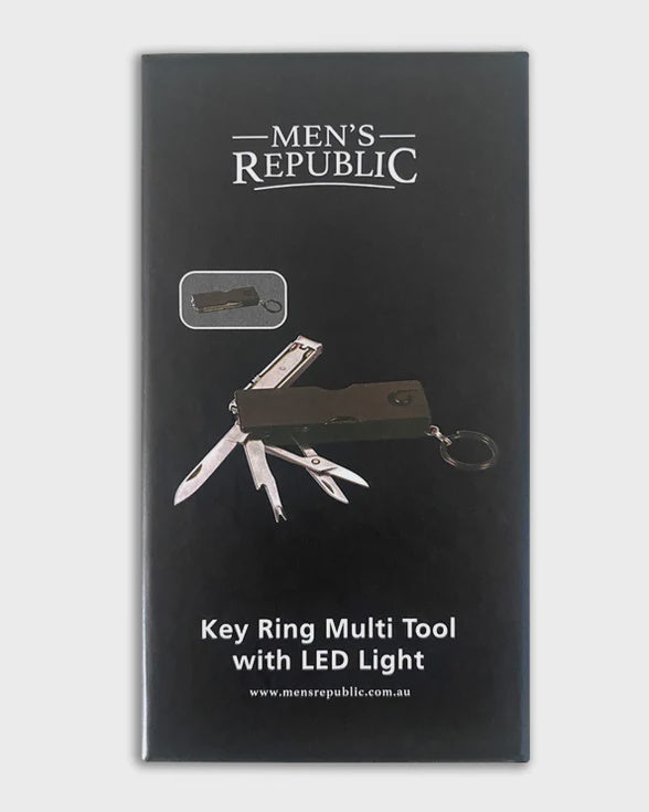 Men's Republic | Key Ring Multi Tool With LED Light / Black