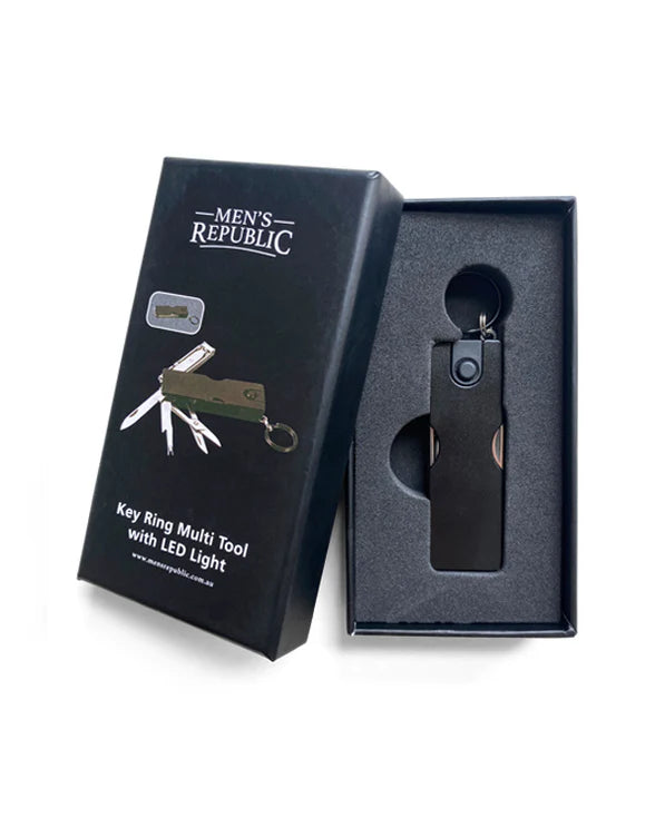 Men's Republic | Key Ring Multi Tool With LED Light / Black