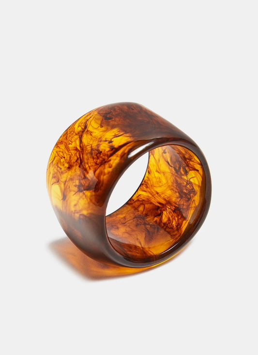 Women Bracelet | Amber Resin Wide Band Bracelet by Spanish designer Adolfo Dominguez