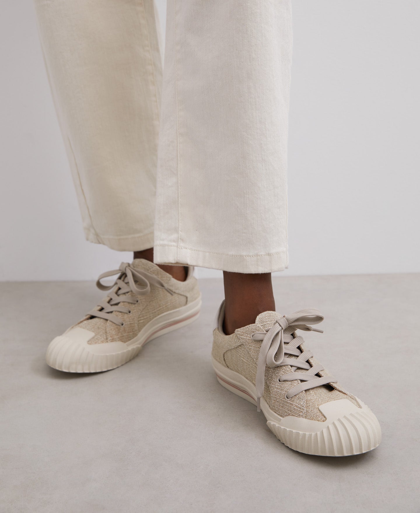 Women Shoes | Beige Linen Sneaker by Spanish designer Adolfo Dominguez