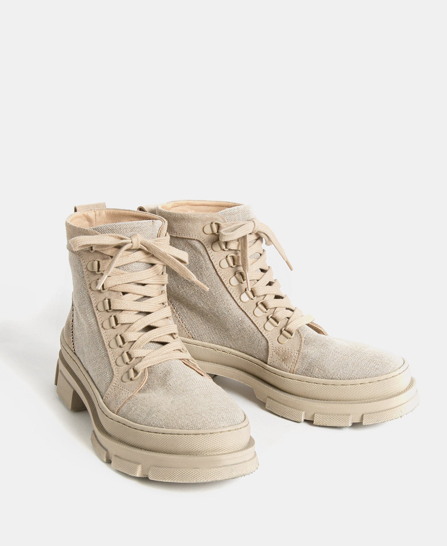 Women Shoes | Beige Track Sole Hemp Boot by Spanish designer Adolfo Dominguez