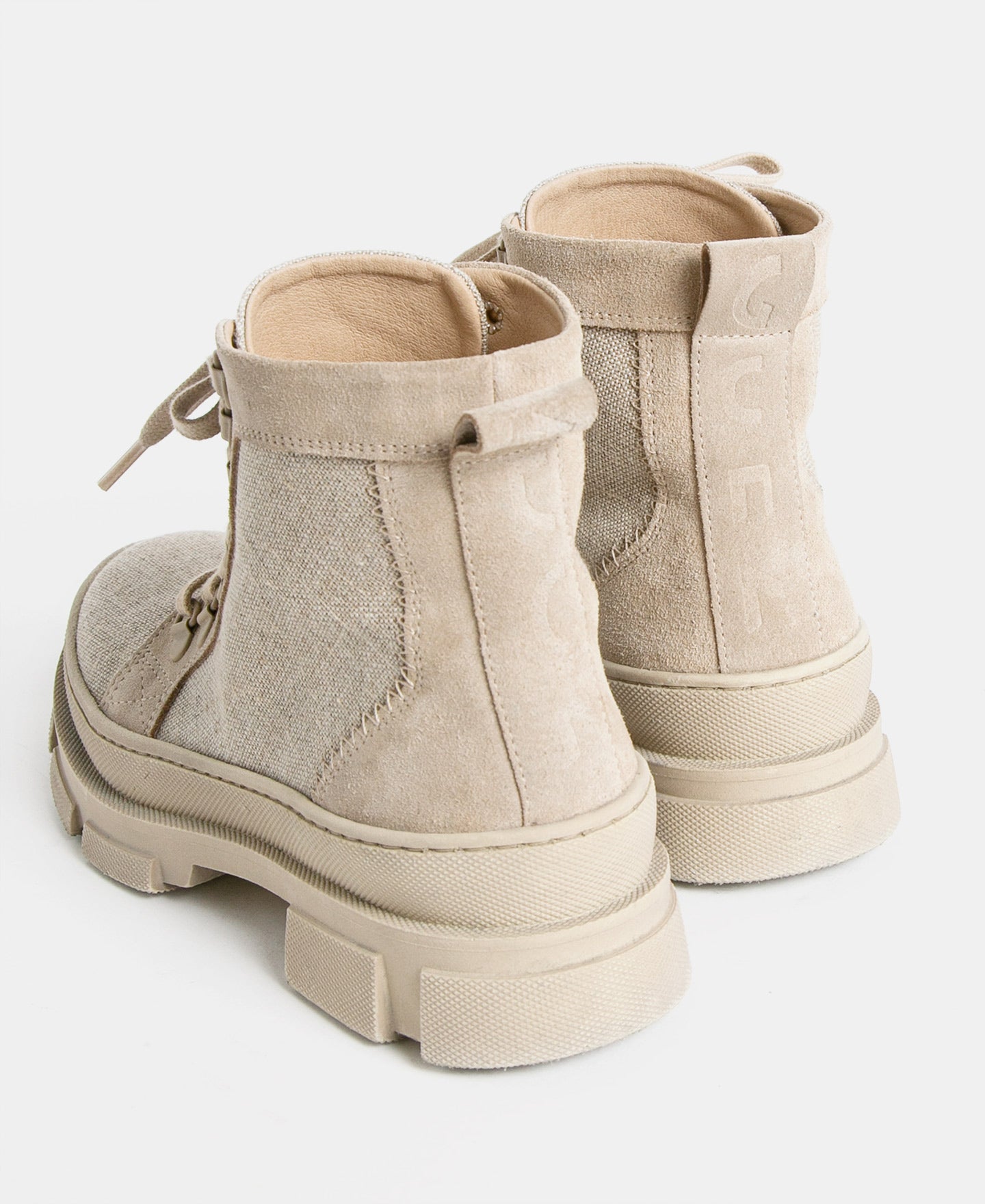 Women Shoes | Beige Track Sole Hemp Boot by Spanish designer Adolfo Dominguez