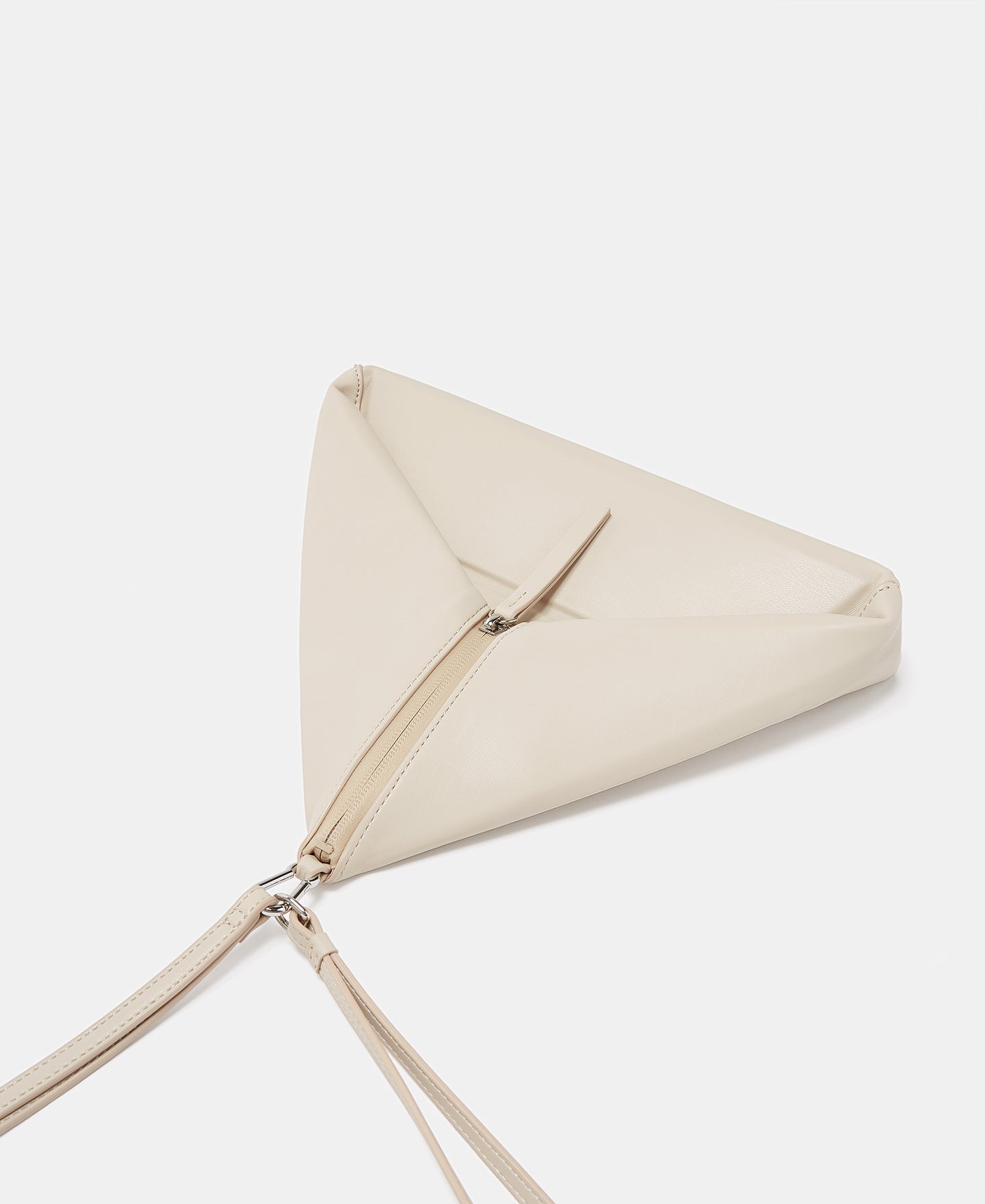 Women Bags | Beige Triangular Crossbody Bag With Volume by Spanish designer Adolfo Dominguez