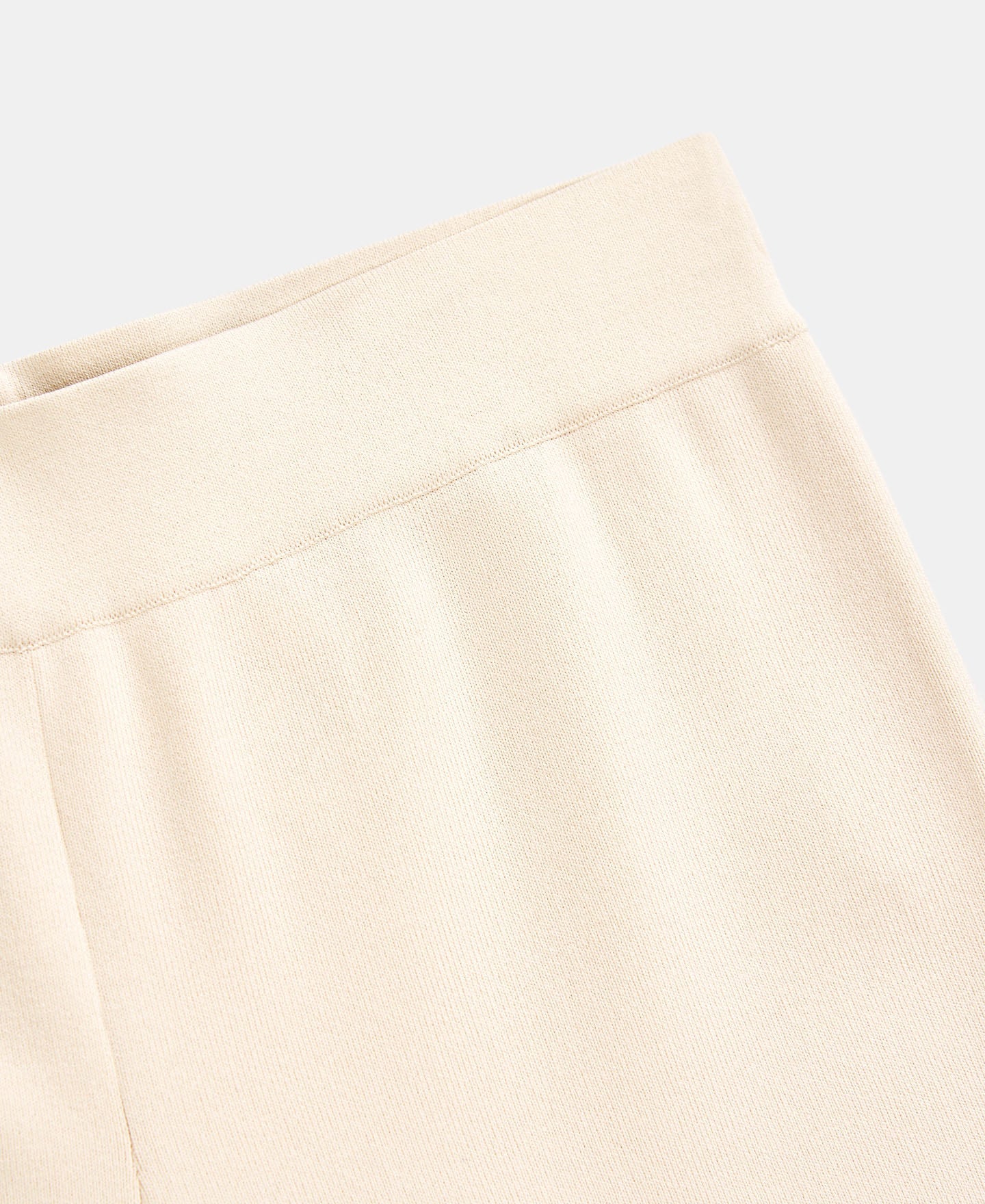 Women Trousers | Beige Viscose Ribbed Knit Pants by Spanish designer Adolfo Dominguez