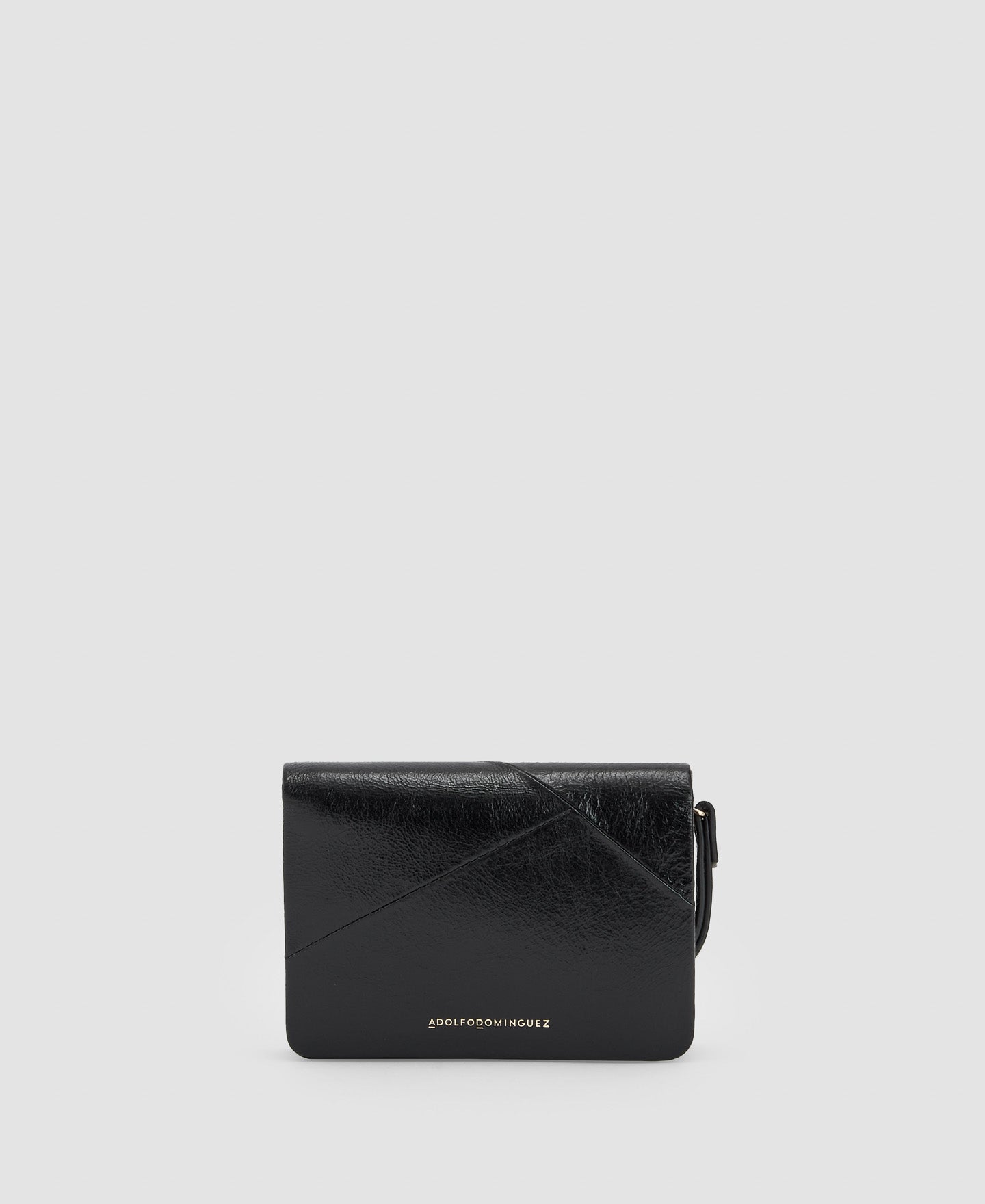 Women Wallet | Black Cracked Leather Medium Wallet by Spanish designer Adolfo Dominguez