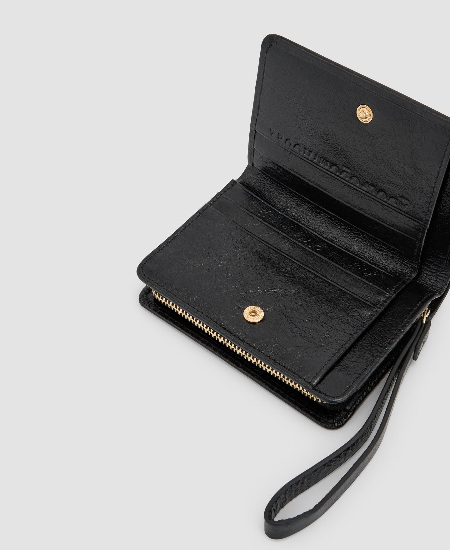 Women Wallet | Black Cracked Leather Medium Wallet by Spanish designer Adolfo Dominguez