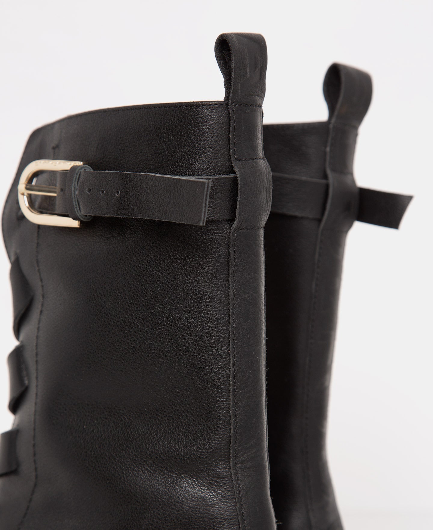 Women Shoes | Black High-Top Leather Boot by Spanish designer Adolfo Dominguez