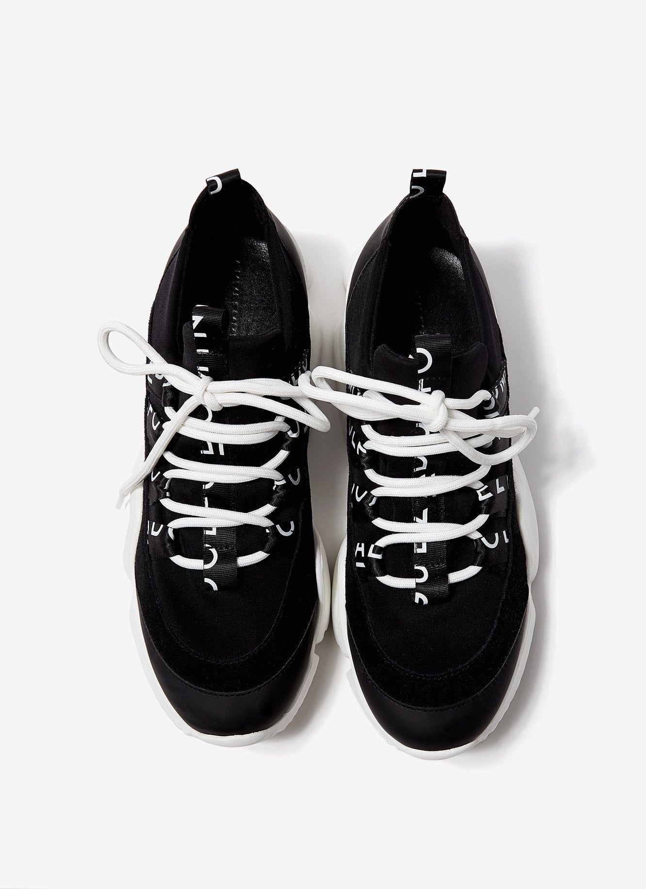 Women Shoes | Black Lace-Up Logoed Sneakers by Spanish designer Adolfo Dominguez