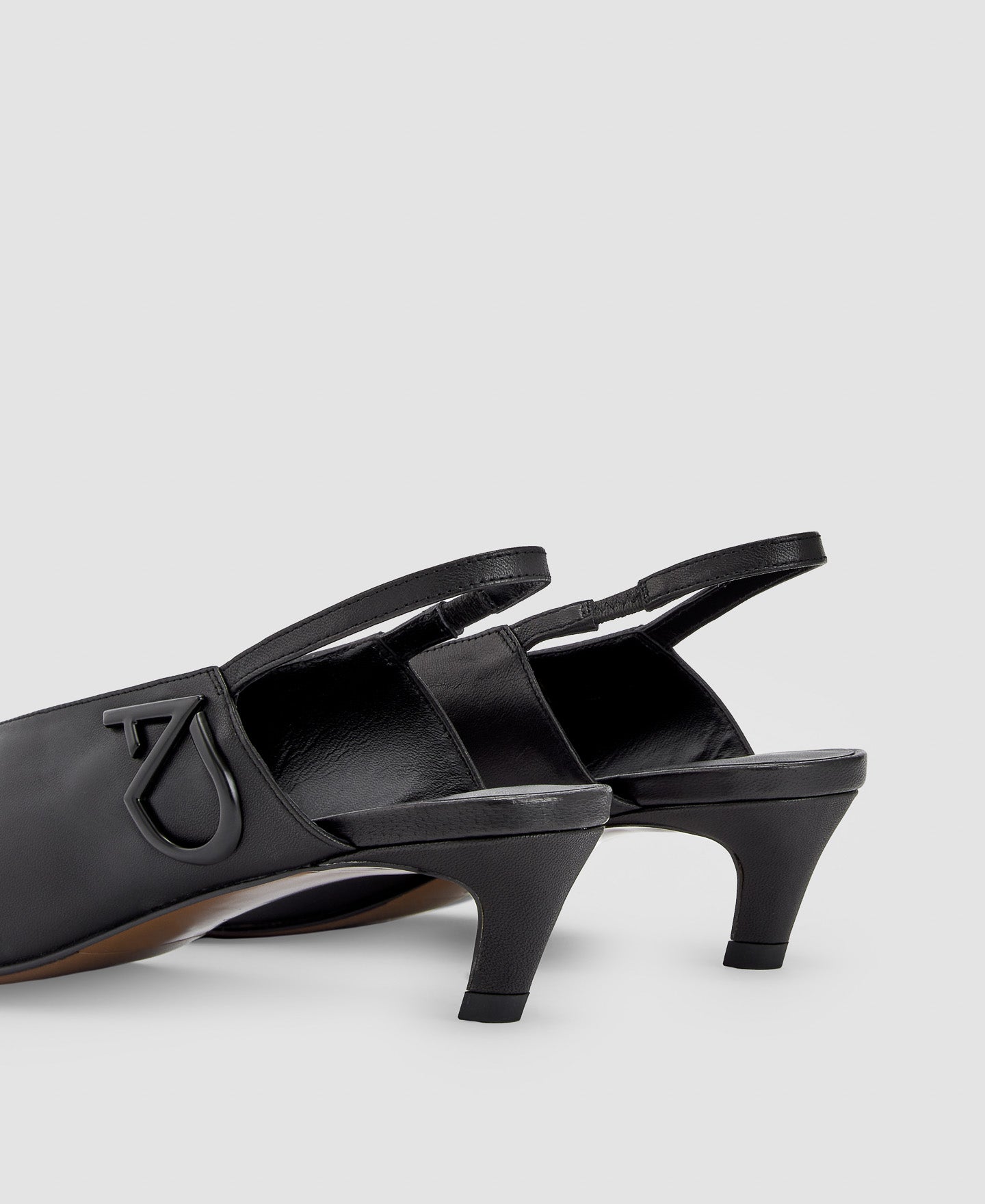 Women Shoes | Black Leather Slingback Shoe by Spanish designer Adolfo Dominguez