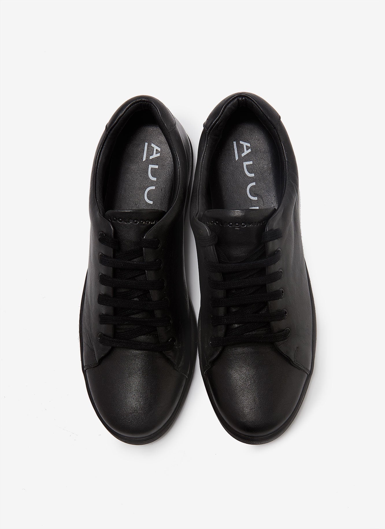 Men Shoes | Black Leather Sneakers With Rubber Sole by Spanish designer Adolfo Dominguez