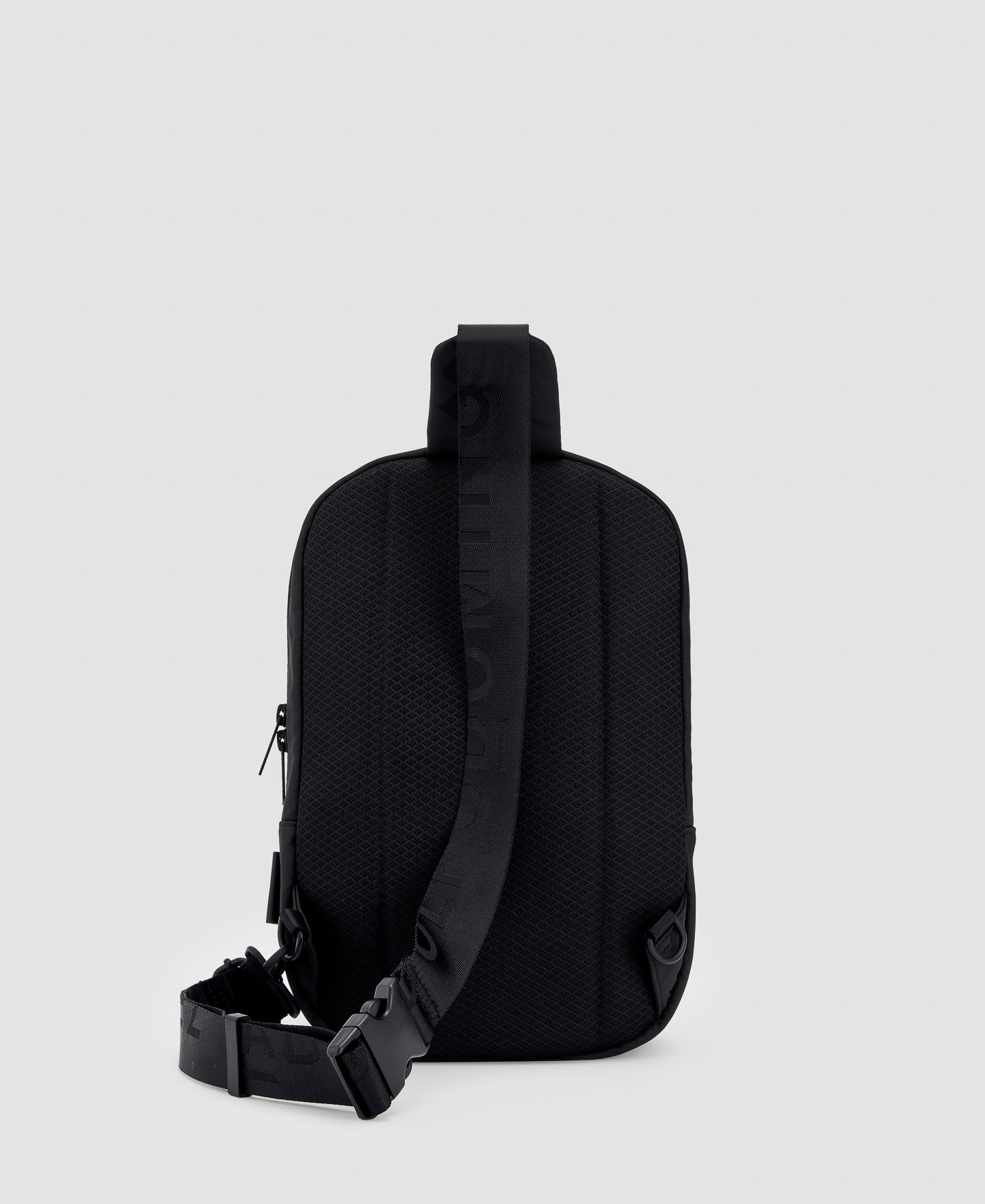 Men Bags | Black Recycled Polyester Backpack Shoulder Bag by Spanish designer Adolfo Dominguez