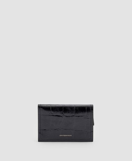 Women Wallet | Black Small Wallet In Coco Leather by Spanish designer Adolfo Dominguez