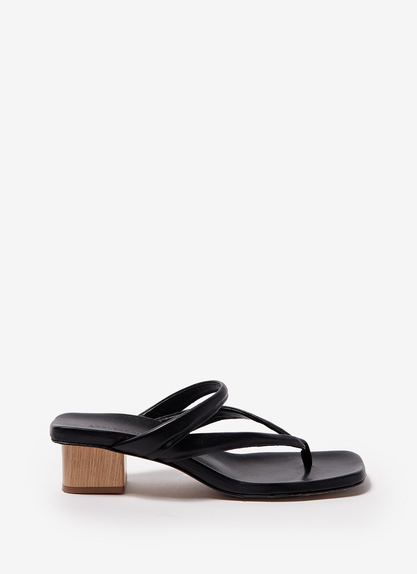 Women Shoes | Black Squared Sandals With Wood Heel by Spanish designer Adolfo Dominguez