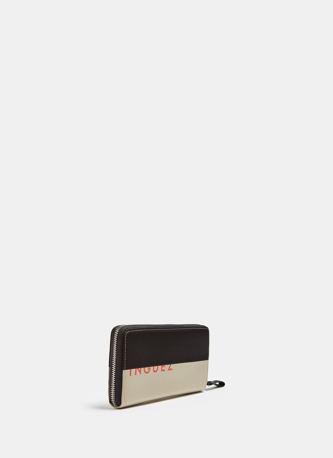 Women Wallet | Black/Cream Nylon Bicolour Large Wallet With Logo by Spanish designer Adolfo Dominguez