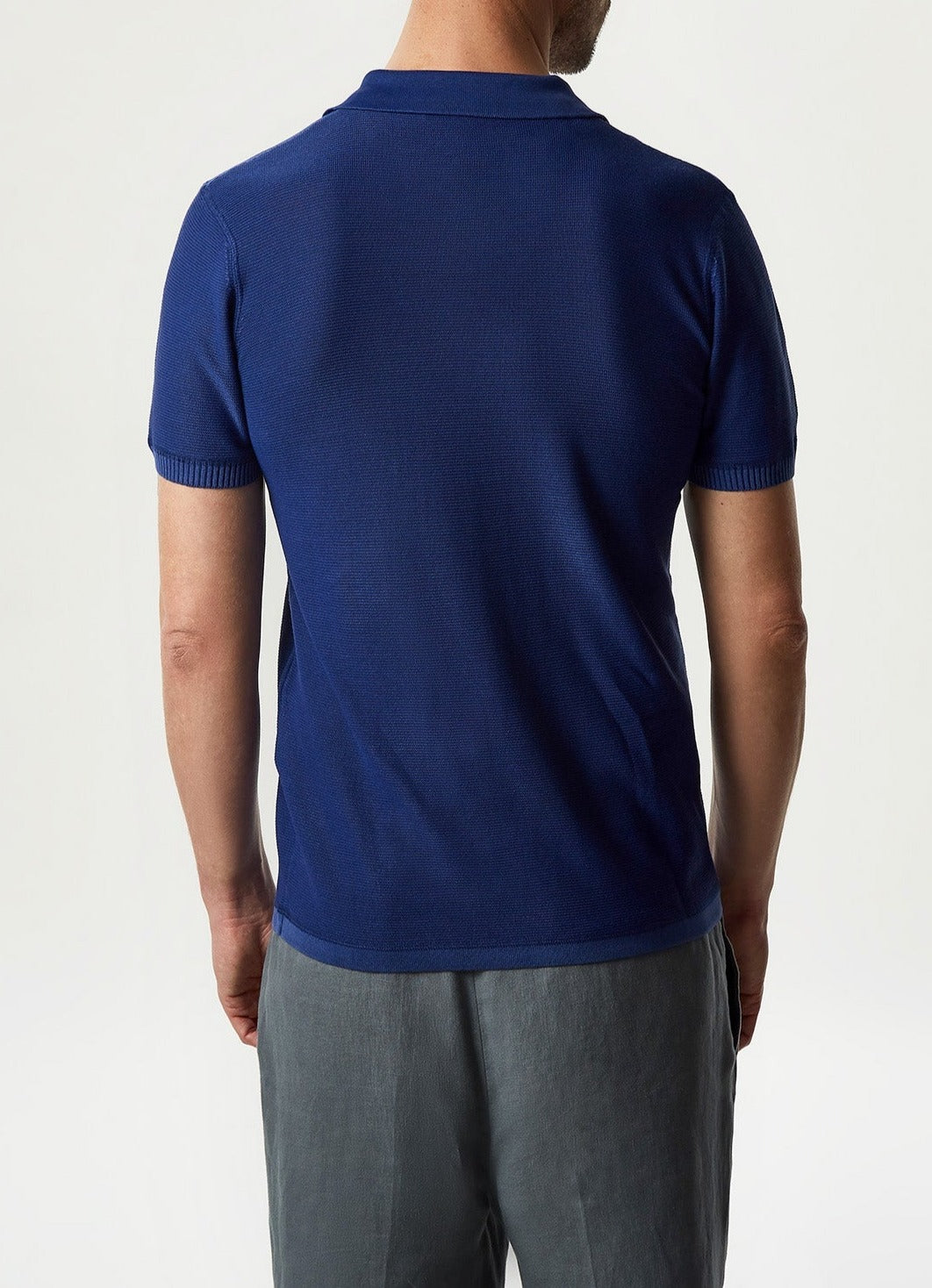 Men Polo | Blue Mallard Delave Polo Shirt With Short Sleeve by Spanish designer Adolfo Dominguez