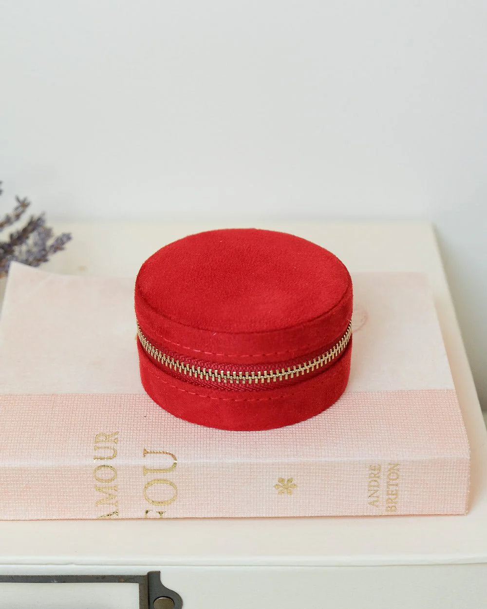 Yvonne Red Velvet Travel Jewelry Box