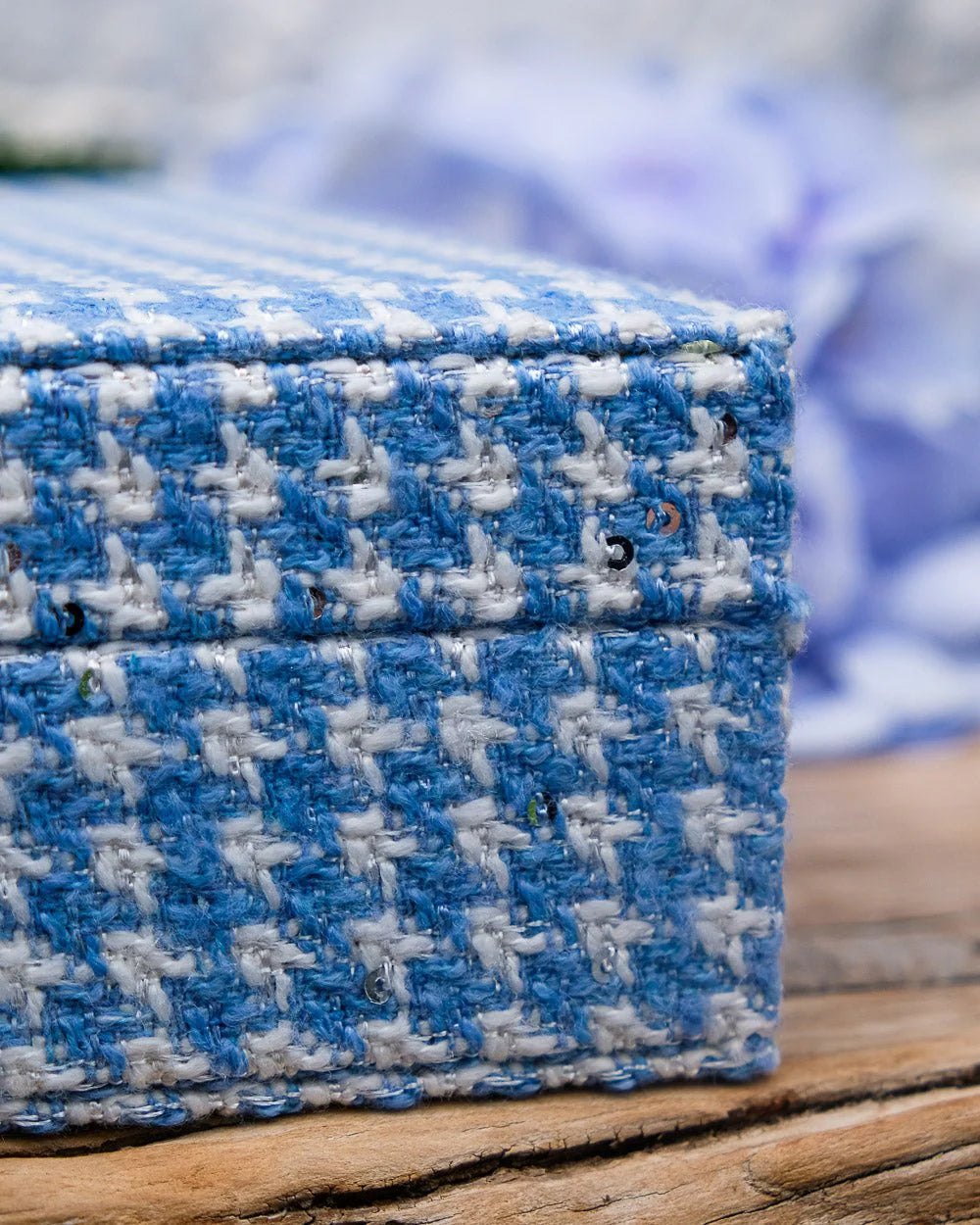 Anne Houndstooth Jewelry Box Sky Blue