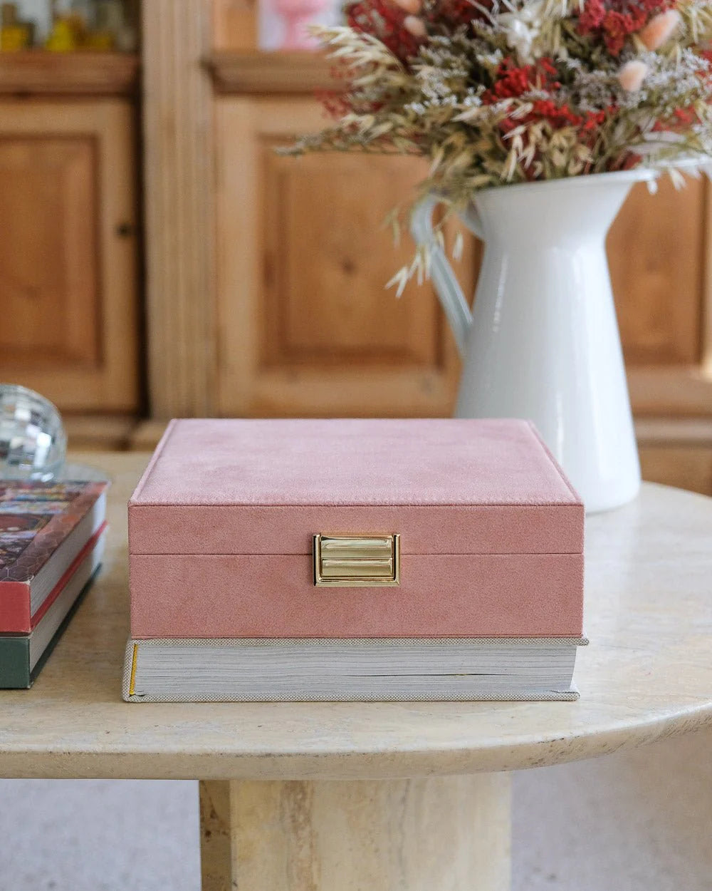 Anne Jewelry Box In Pink Velvet