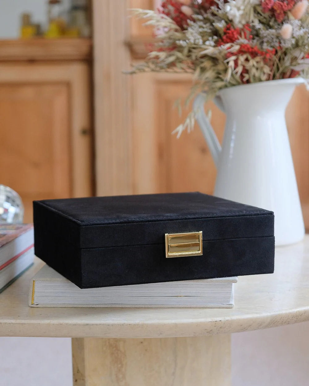 Anne Jewelry Box In Black Velvet