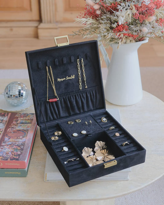 Anne Jewelry Box In Black Velvet