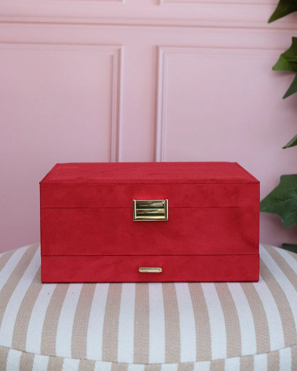 Denise Velvet Jewelry Box Red