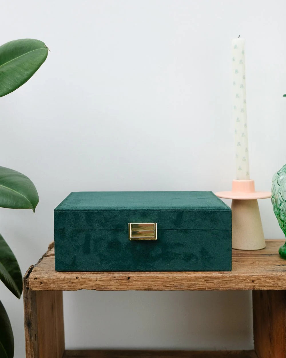 Louise Green Velvet Jewelry Box