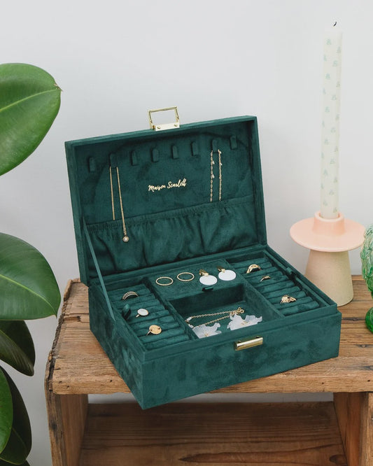 Louise Green Velvet Jewelry Box