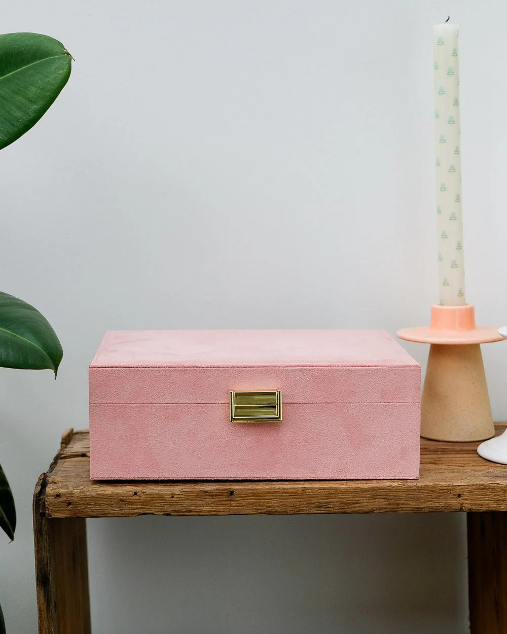 Louise Jewelry Box In Pink Velvet