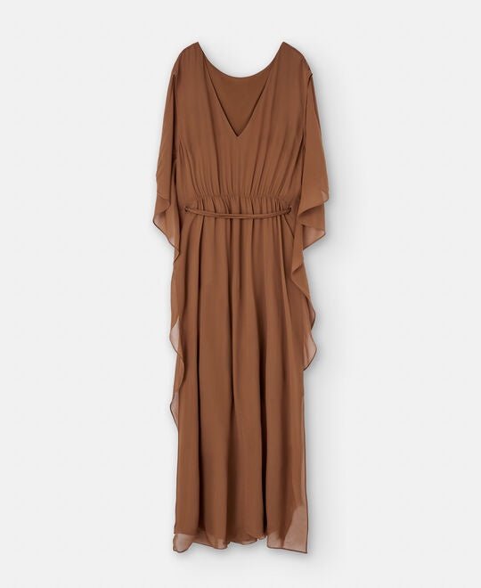 Women Dress | Brown Boat Neckline Cocktail Dress by Spanish designer Adolfo Dominguez