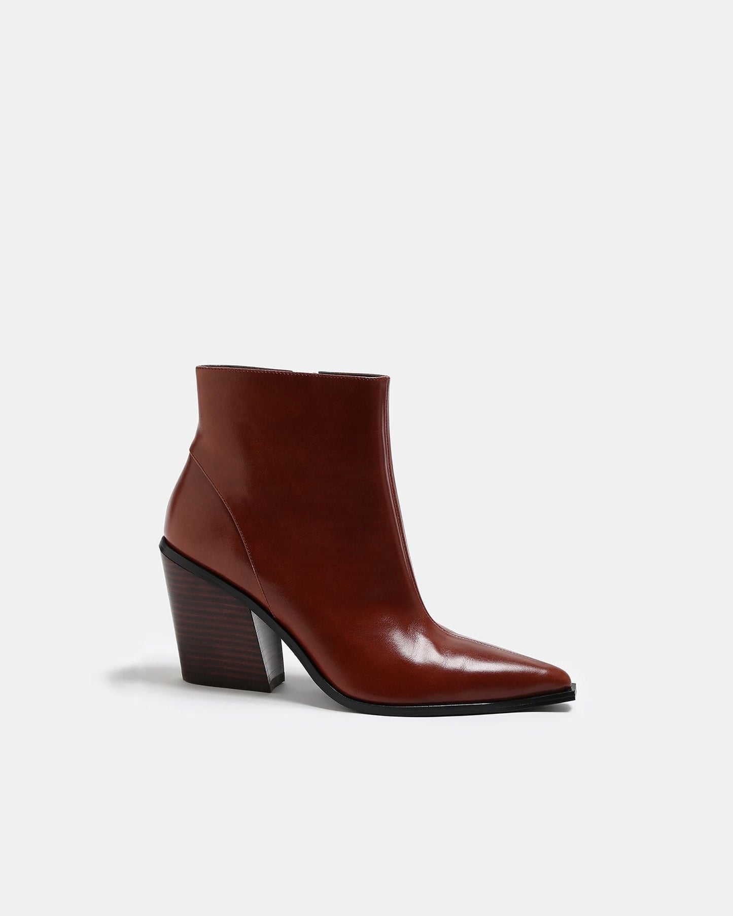 Women Shoes | Brown Leather Ankle Western Boots by Spanish designer Adolfo Dominguez