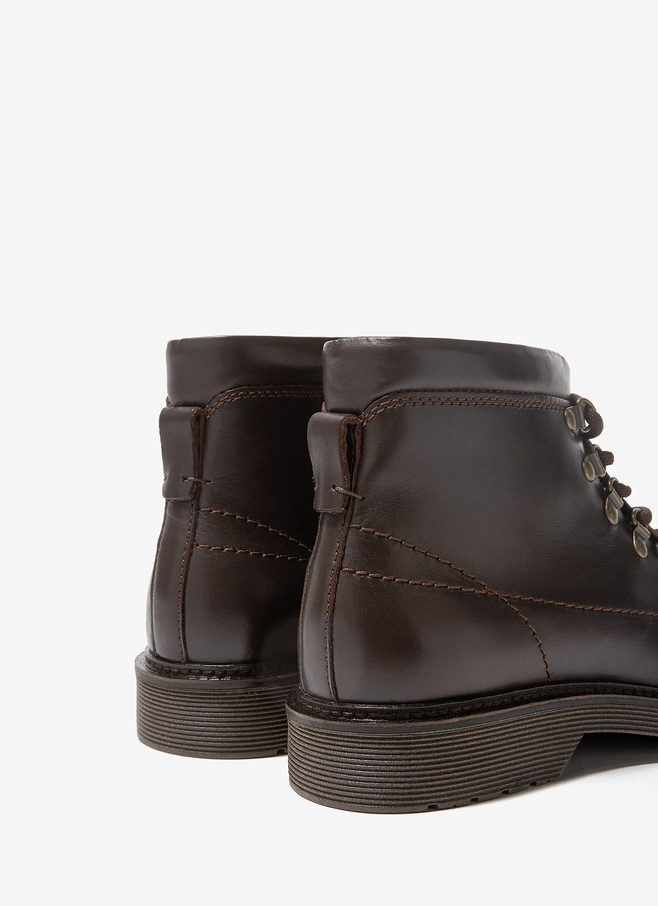 Men Shoes | Brown Leather Military Ankle Boots by Spanish designer Adolfo Dominguez