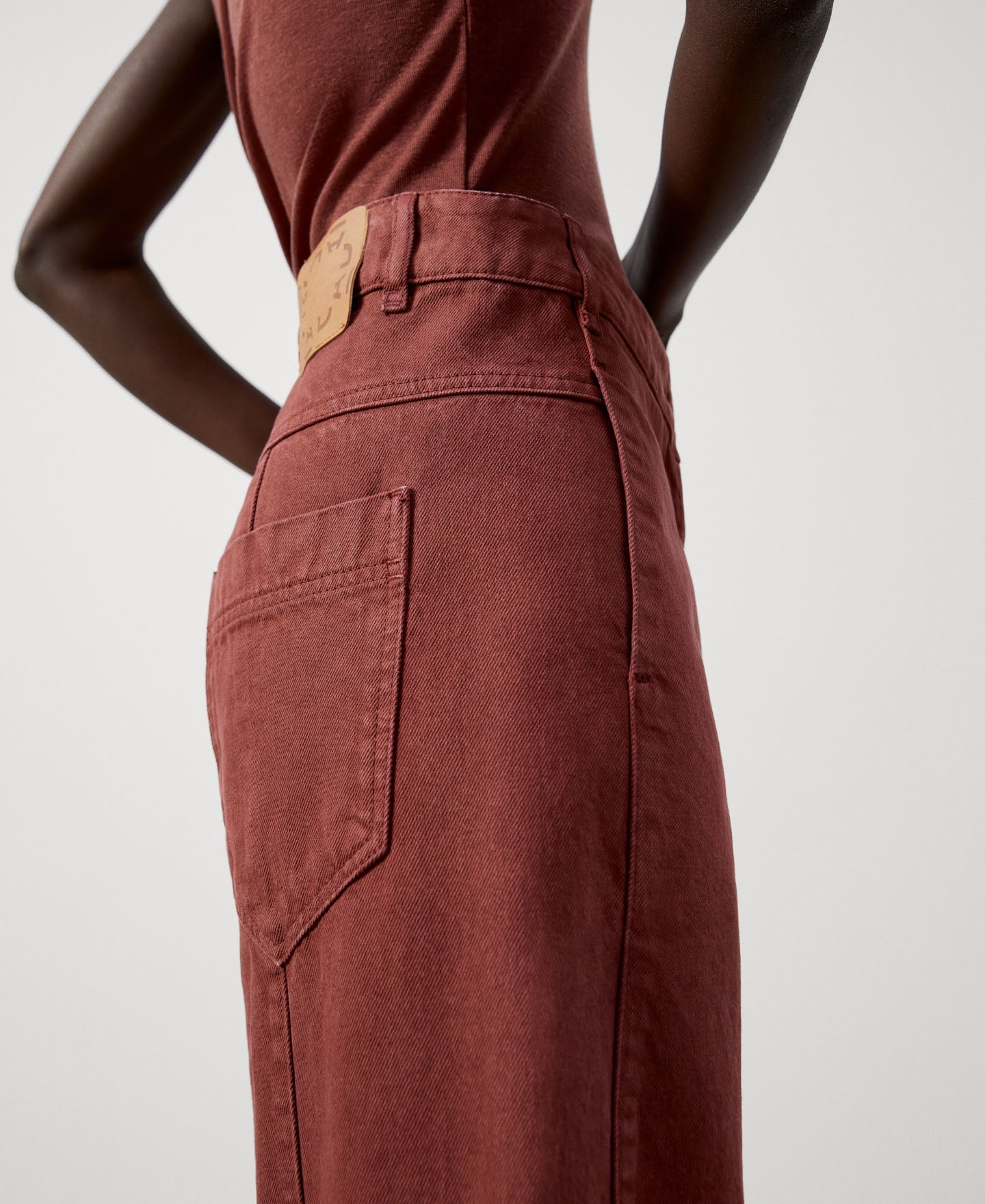 Women Jeans | Brown Organic Cotton Carrot Jeans by Spanish designer Adolfo Dominguez