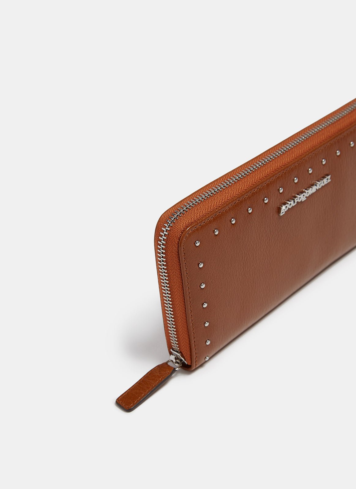 Women Wallet | Buff Colour Crackled Leather Large Wallet With Studs by Spanish designer Adolfo Dominguez