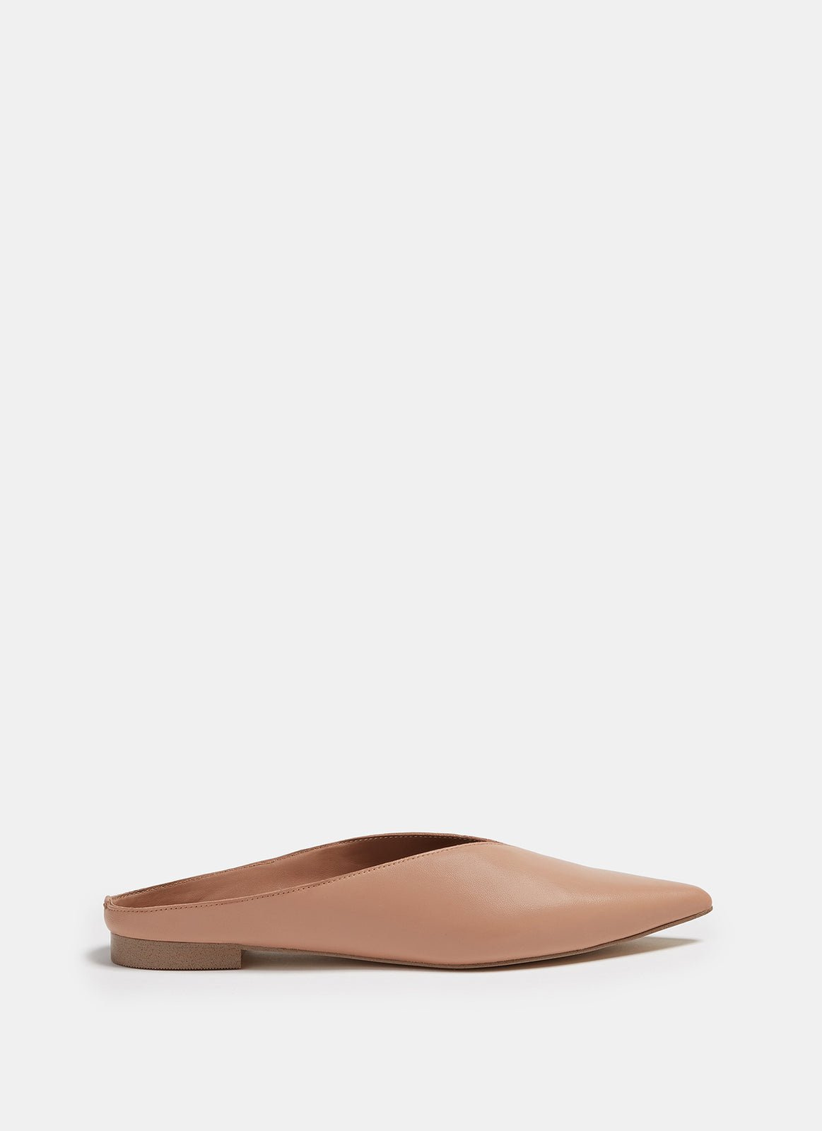 Women Shoes | Camel Leather Mule With V-Vamp by Spanish designer Adolfo Dominguez