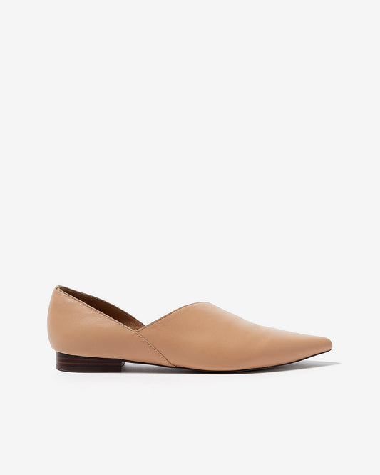 Women Shoes | Camel Leather Slippers With Asymmetric Shape by Spanish designer Adolfo Dominguez