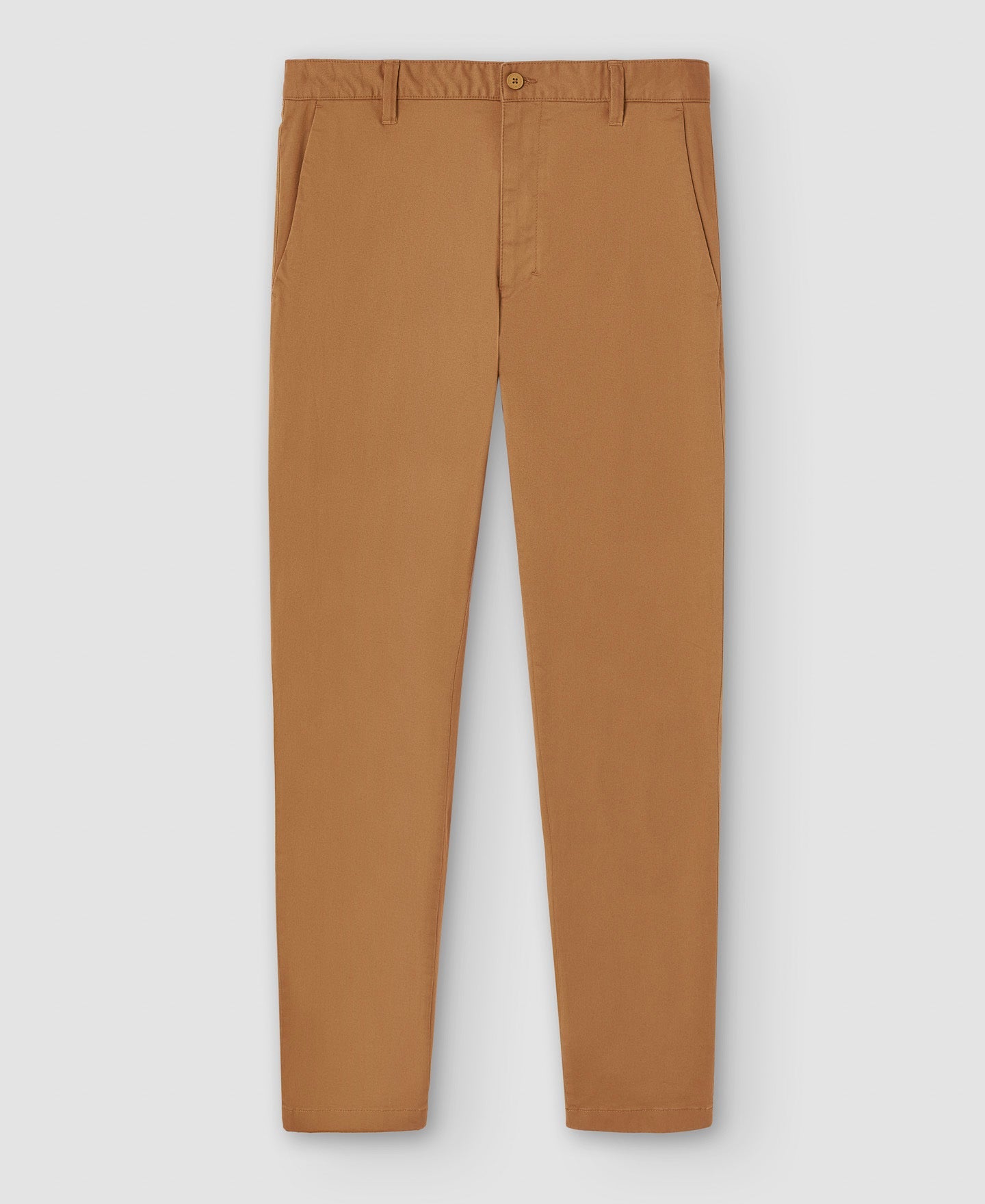 Men Trousers | Camel Stretch Cotton Chino Trousers by Spanish designer Adolfo Dominguez