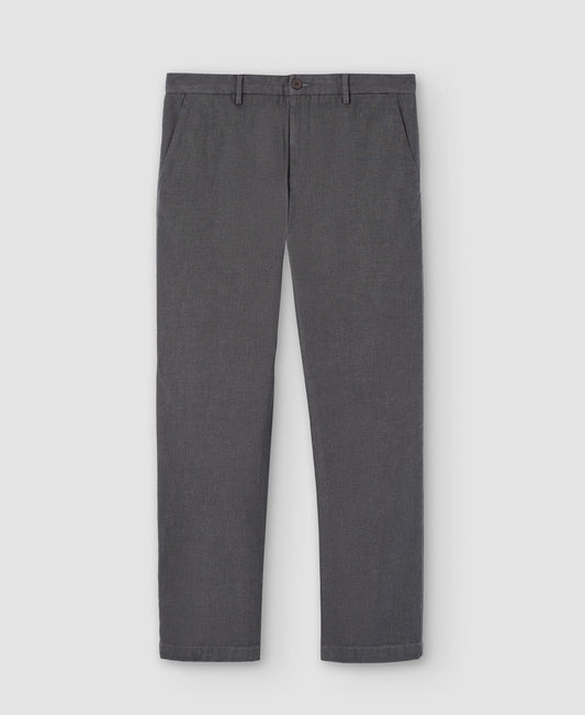 Men Trousers | Charcoal Grey Stretch Cotton Chino Trousers by Spanish designer Adolfo Dominguez